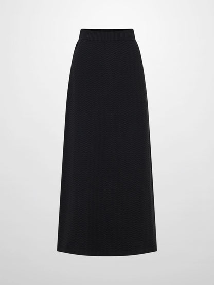 Maxi Knit Skirt - Solid Black