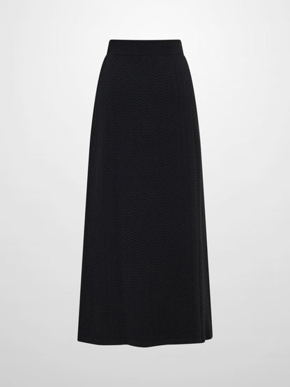 Maxi Knit Skirt - Solid Black