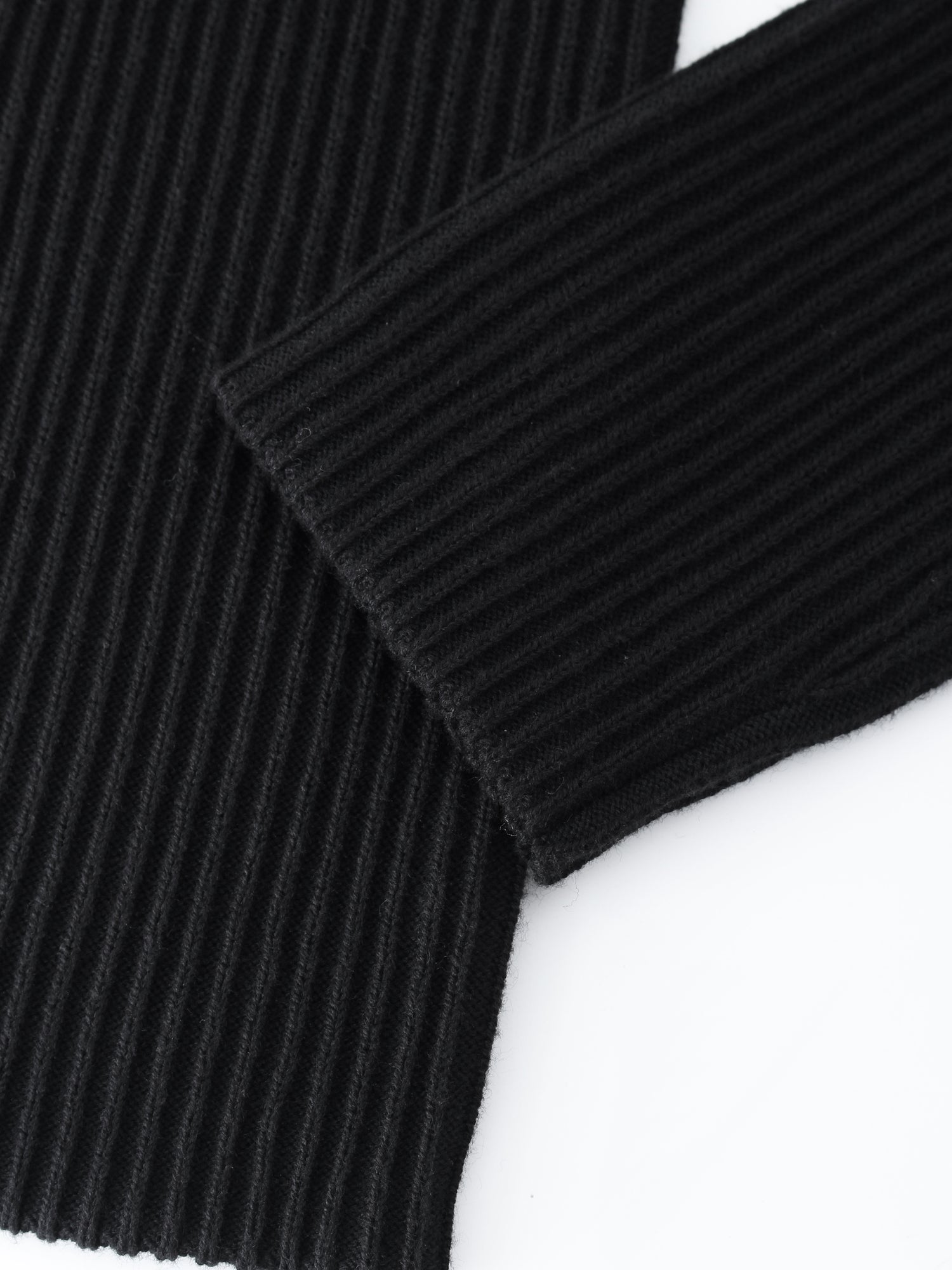 Ribbed Knit Cardigan-Black