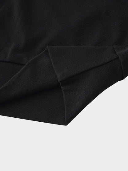 Collared Bomber Tee-Black
