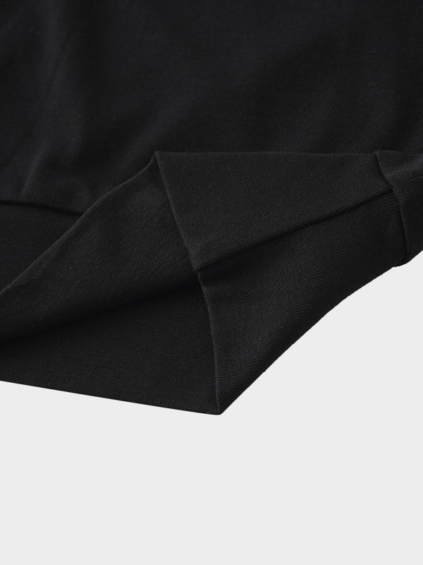 Collared Bomber Tee-Black