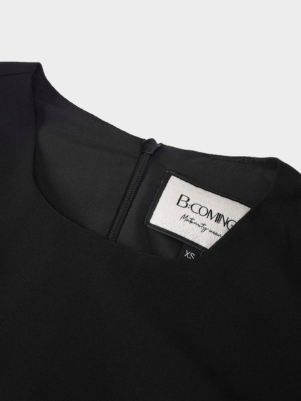 Asymmetrical Hem Dress-Black