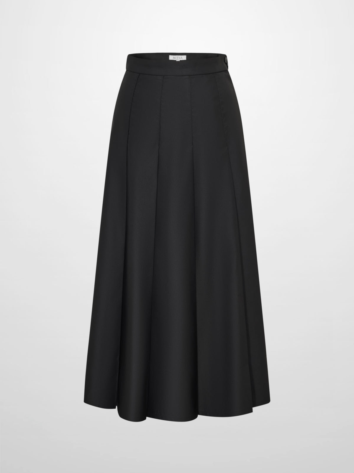 Lux Satin Pleated Skirt 35" - Black