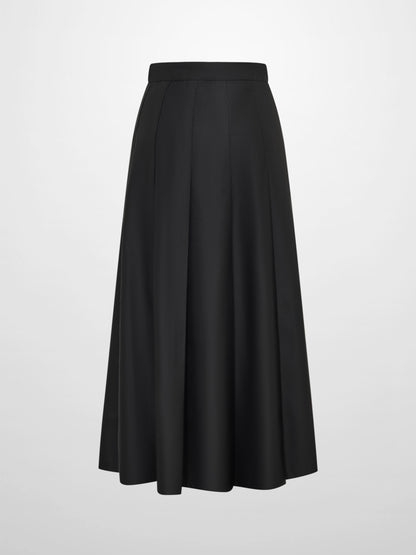 Lux Satin Pleated Skirt 35" - Black