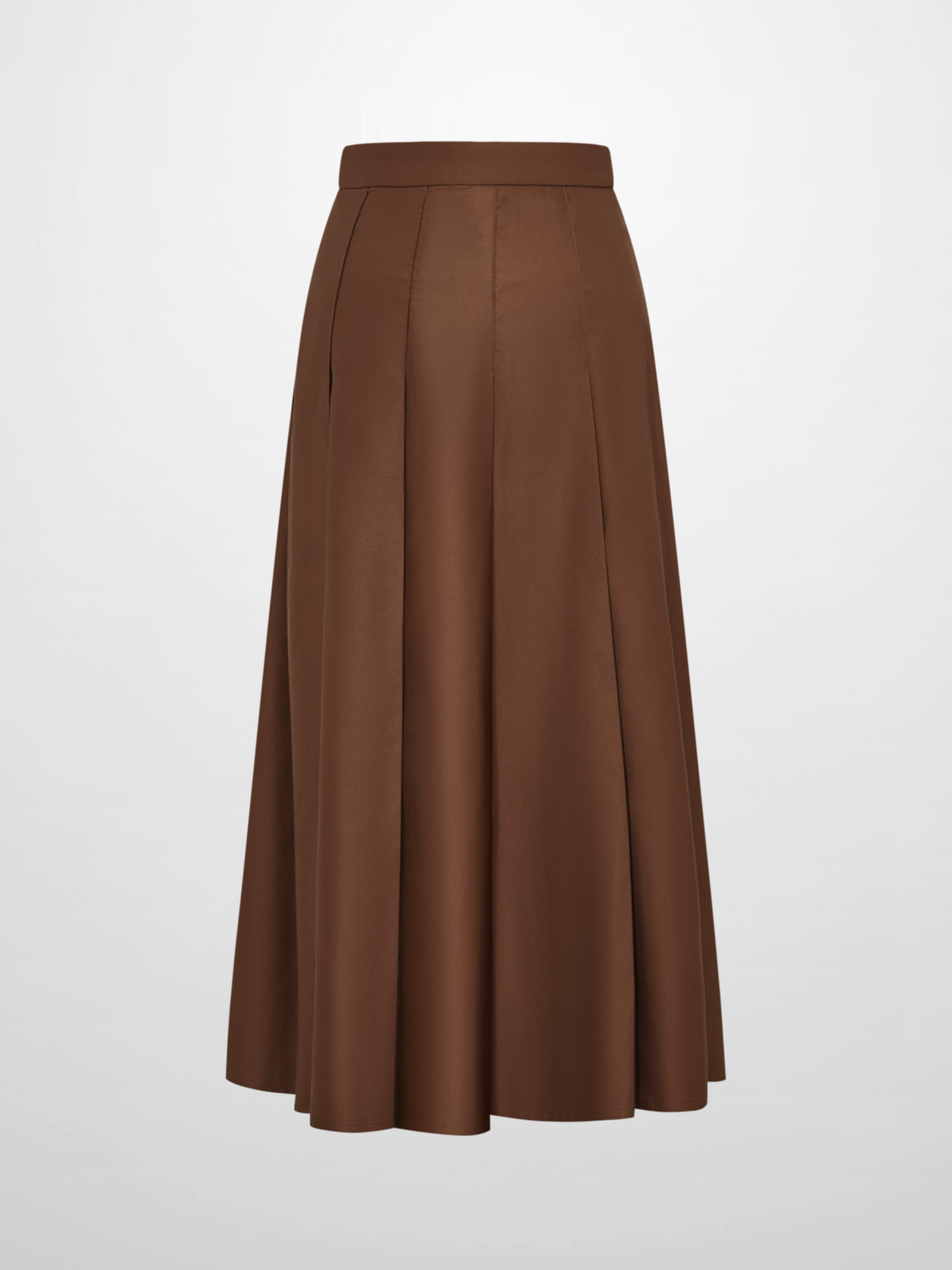 Lux Satin Pleated Skirt 35"- Brown