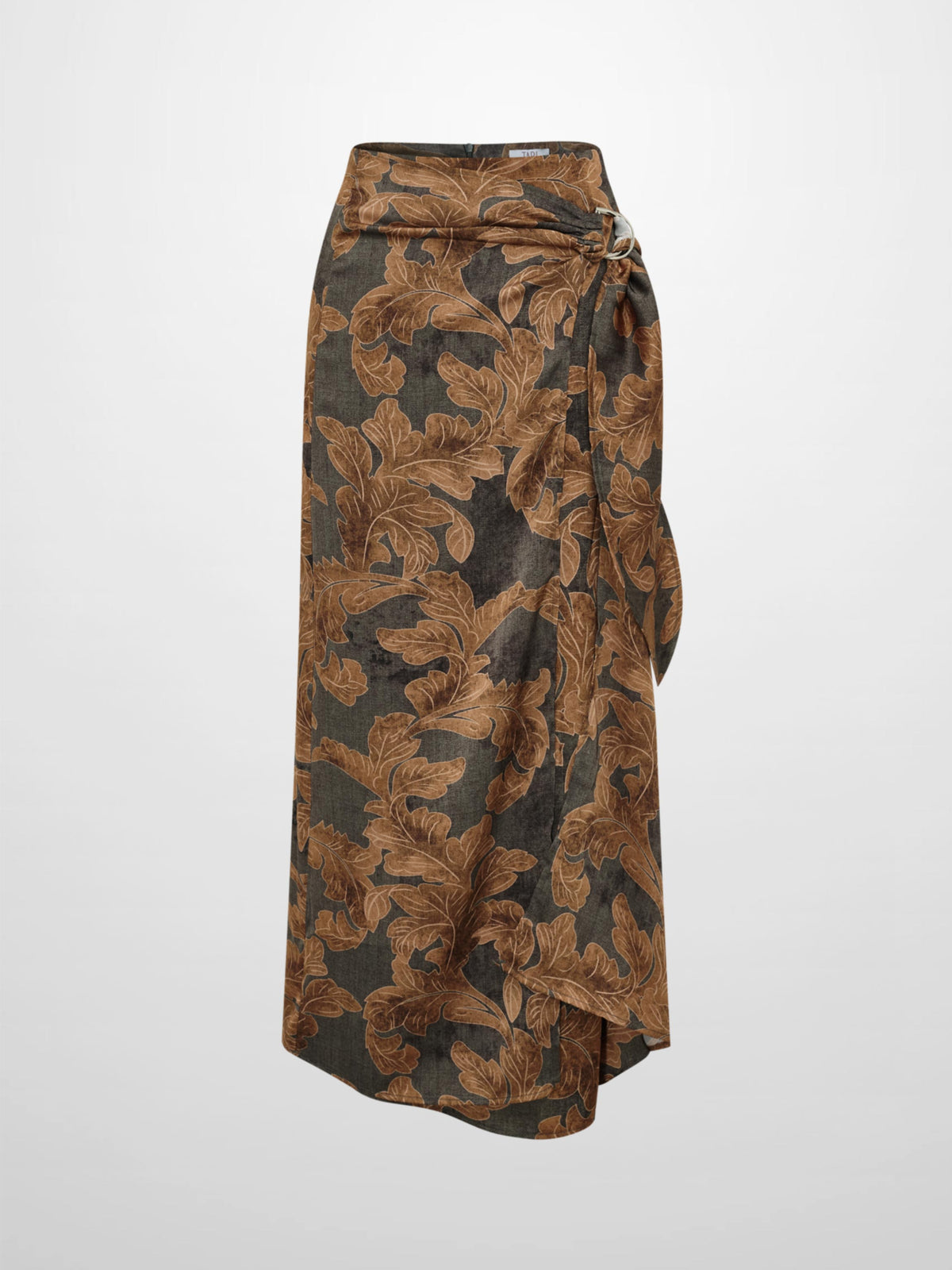 Front Buckle Skirt - Gold Floral