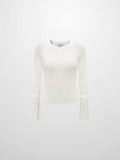 Ruffle Cuff Sweater - Cream