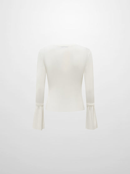 Ruffle Cuff Sweater - Cream