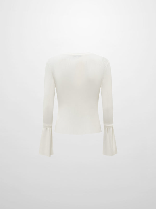 Ruffle Cuff Sweater - Cream