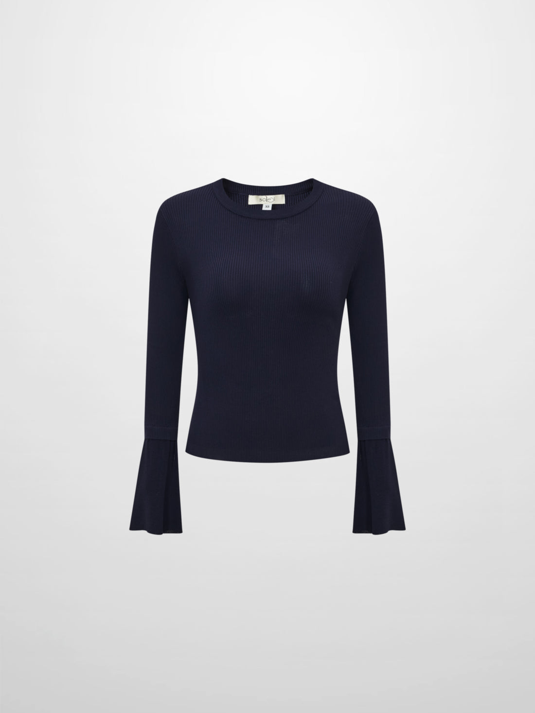 Ruffle Cuff Sweater - Navy