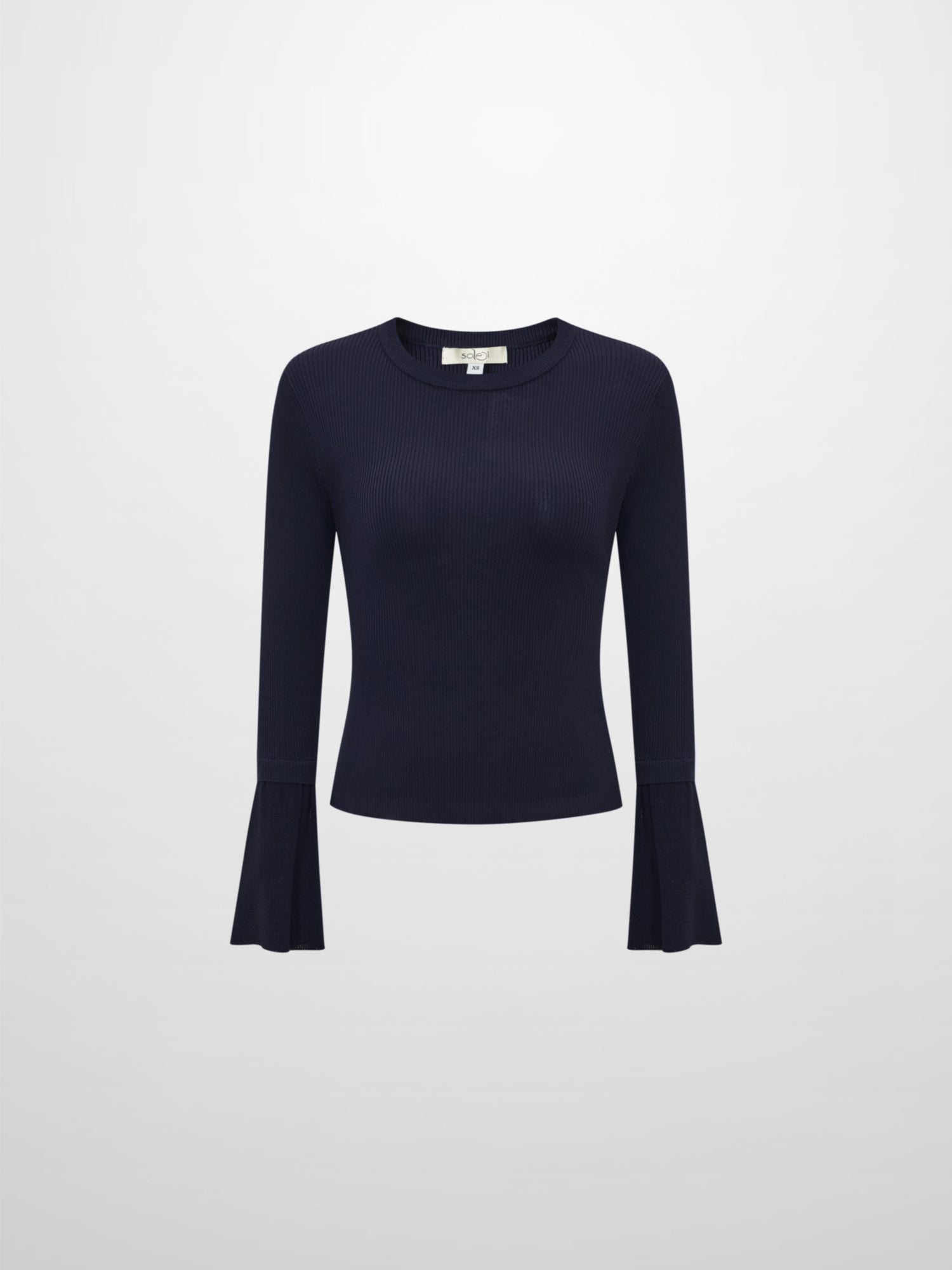 Ruffle Cuff Sweater - Navy