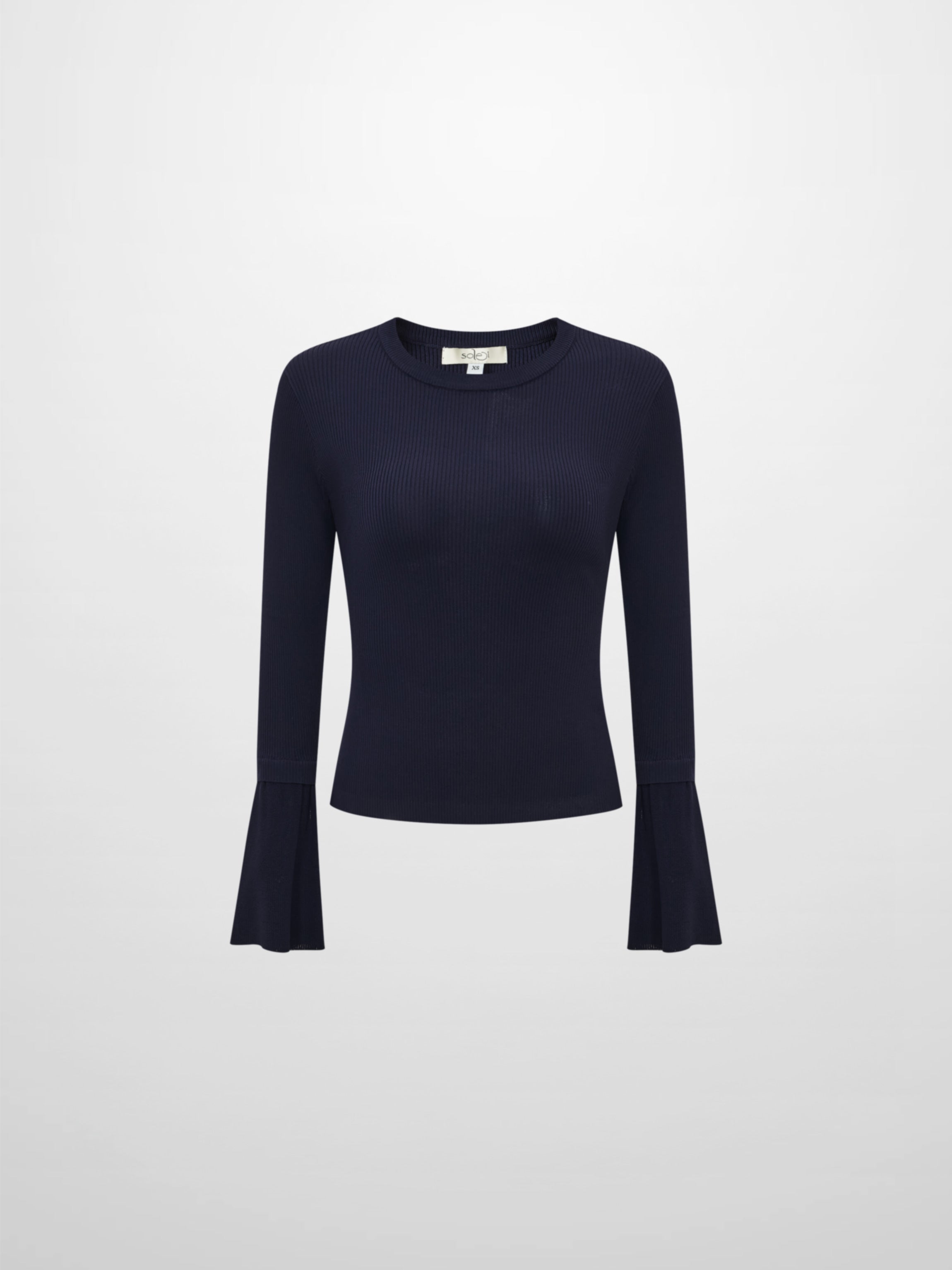 Ruffle Cuff Sweater - Navy