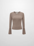 Ruffle Cuff Sweater - Warm Taupe