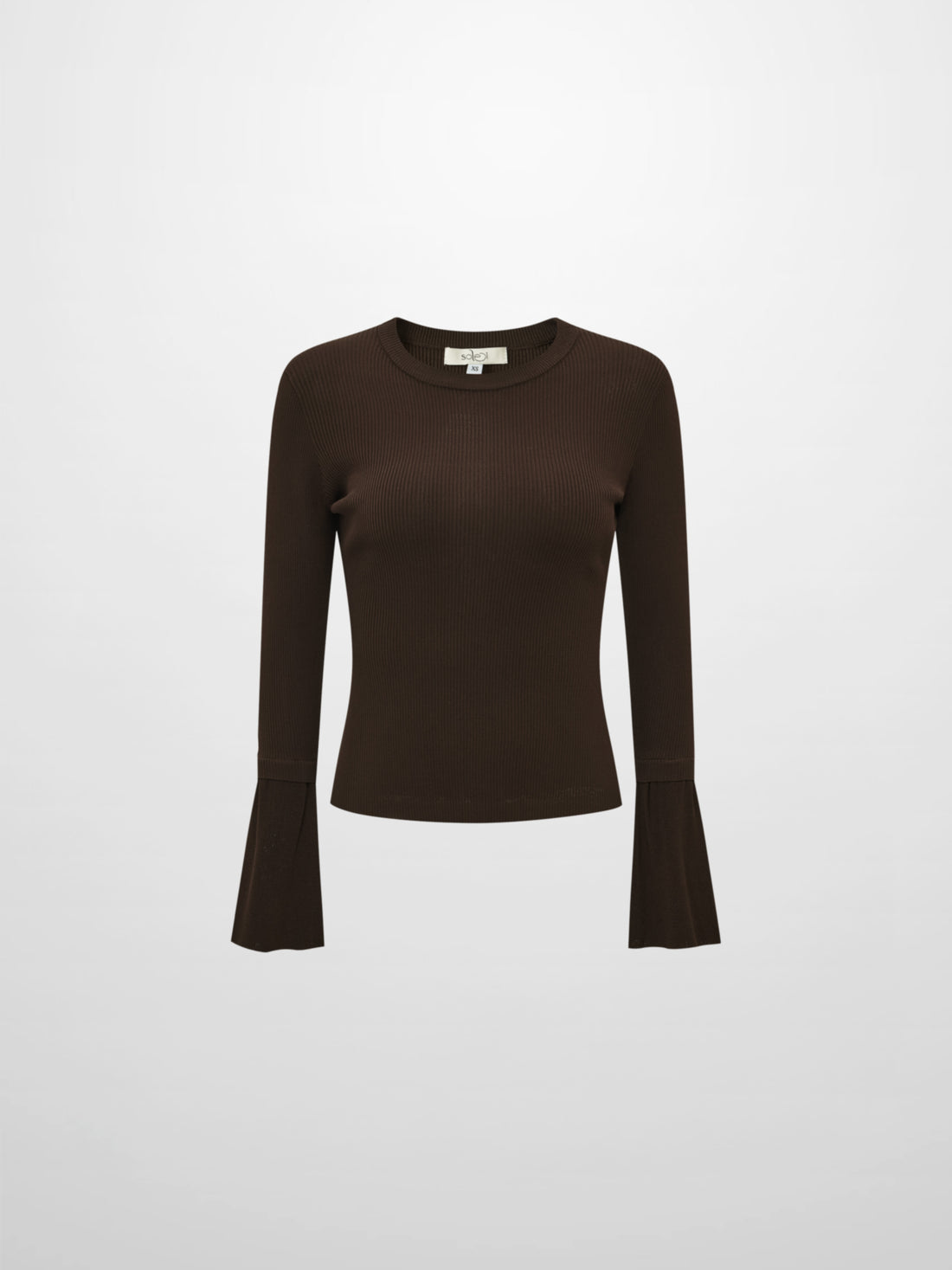 Ruffle Cuff Sweater - Brown