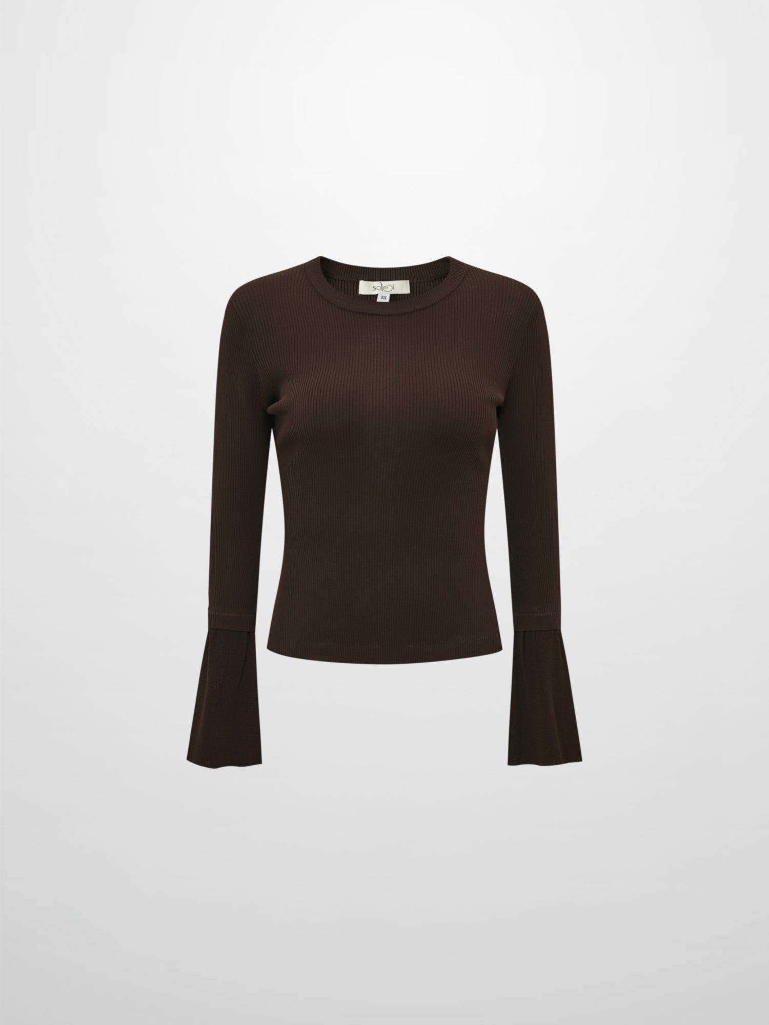 Ruffle Cuff Sweater - Brown