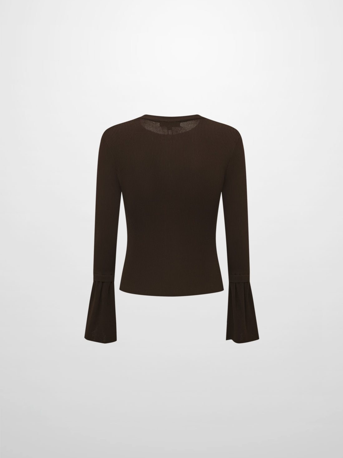Ruffle Cuff Sweater - Brown