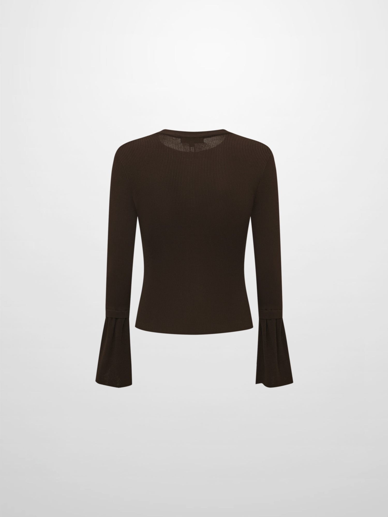 Ruffle Cuff Sweater - Brown