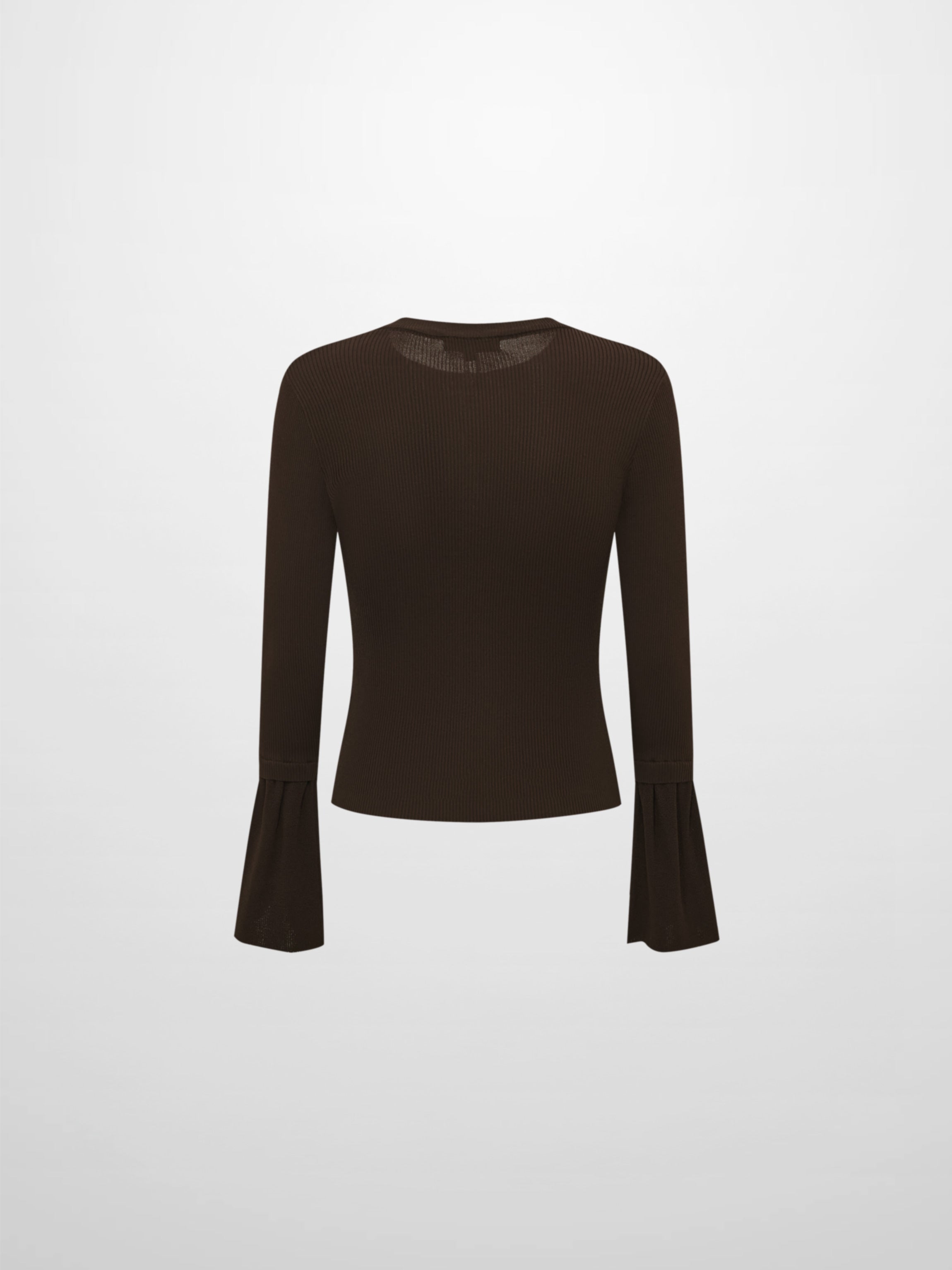 Ruffle Cuff Sweater - Brown
