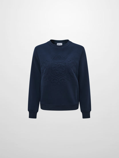 Embossed Sweatshirt - Navy