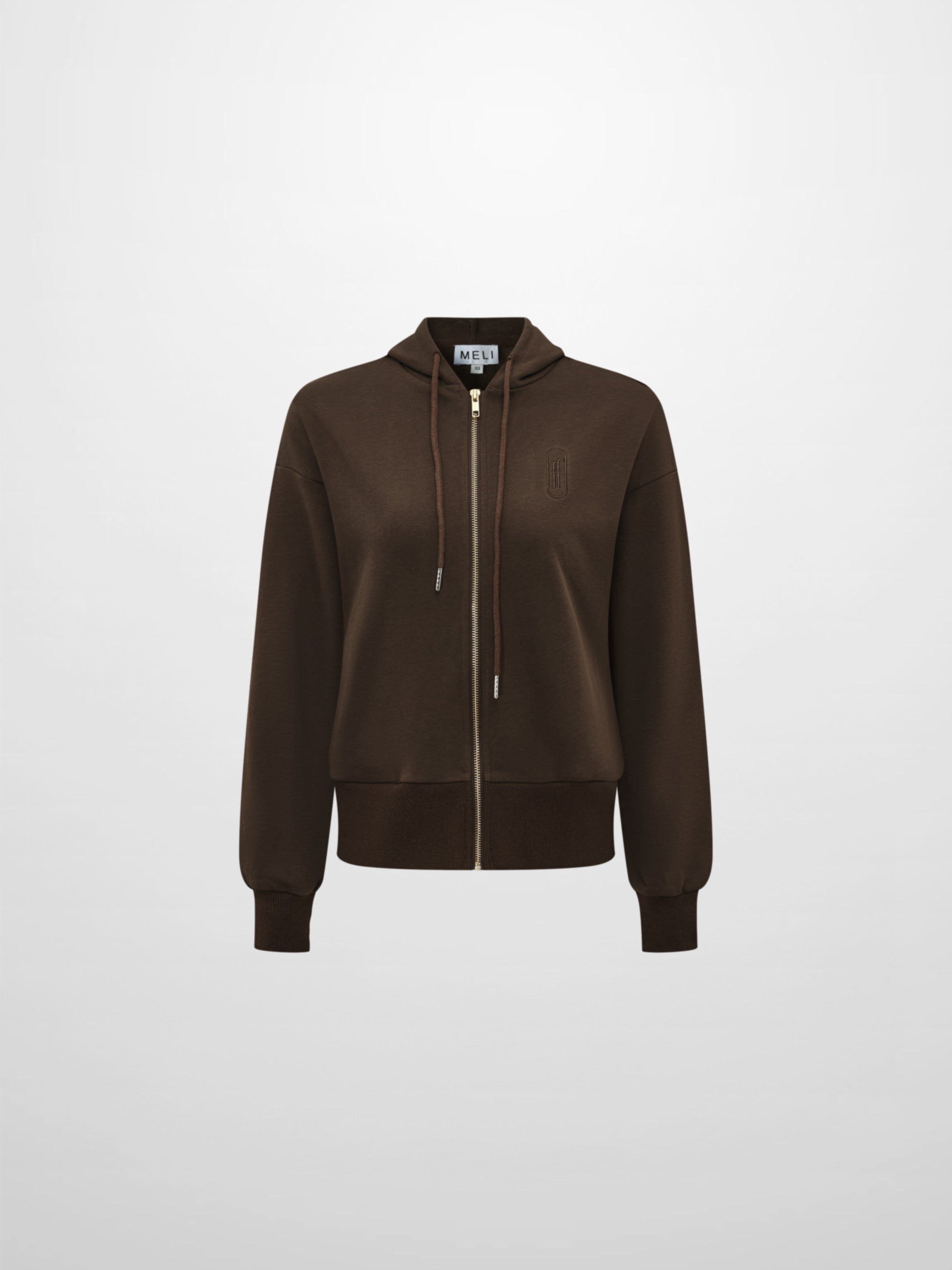 Lightweight Zip Up Hoodie - Brown
