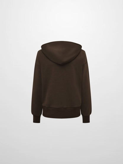 Lightweight Zip Up Hoodie - Brown