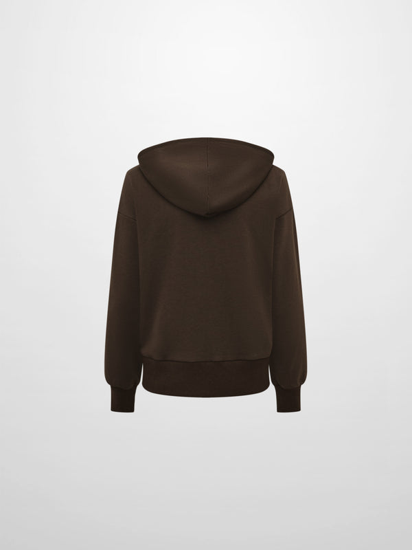 Lightweight Zip Up Hoodie - Brown