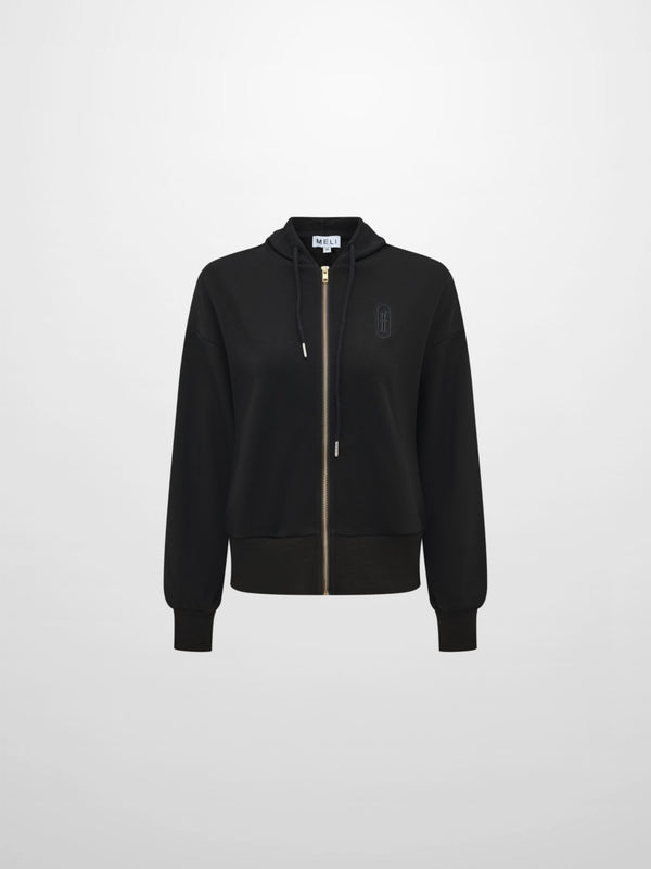 Lightweight Zip Up Hoodie - Black