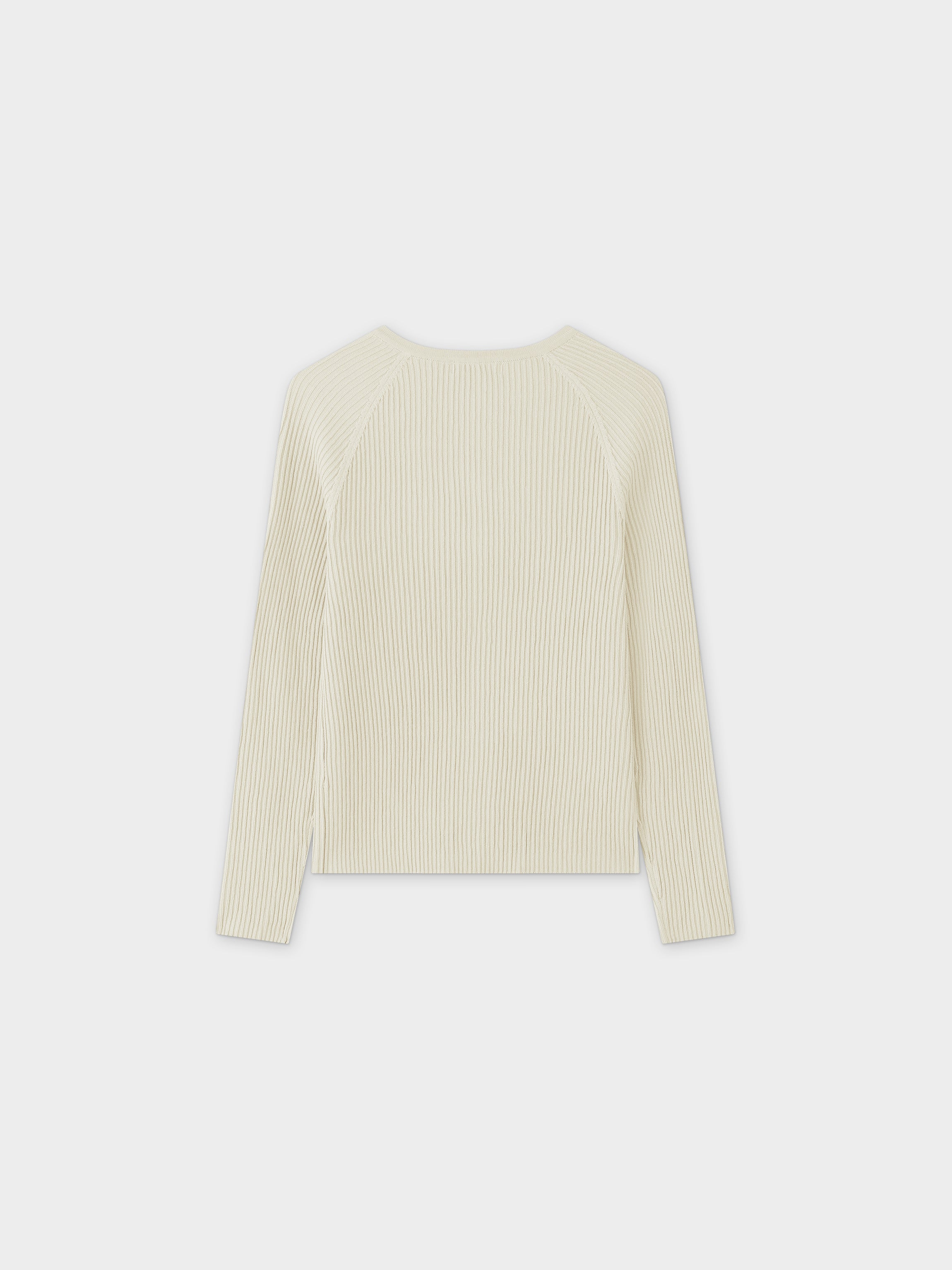 Ribbed Knit Cardigan-Ivory