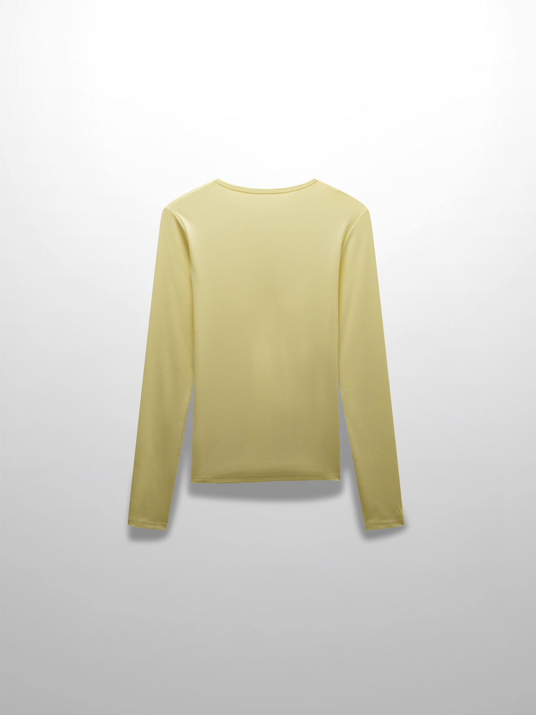RIBBED HIGH V TEE LS-BUTTER YELLOW