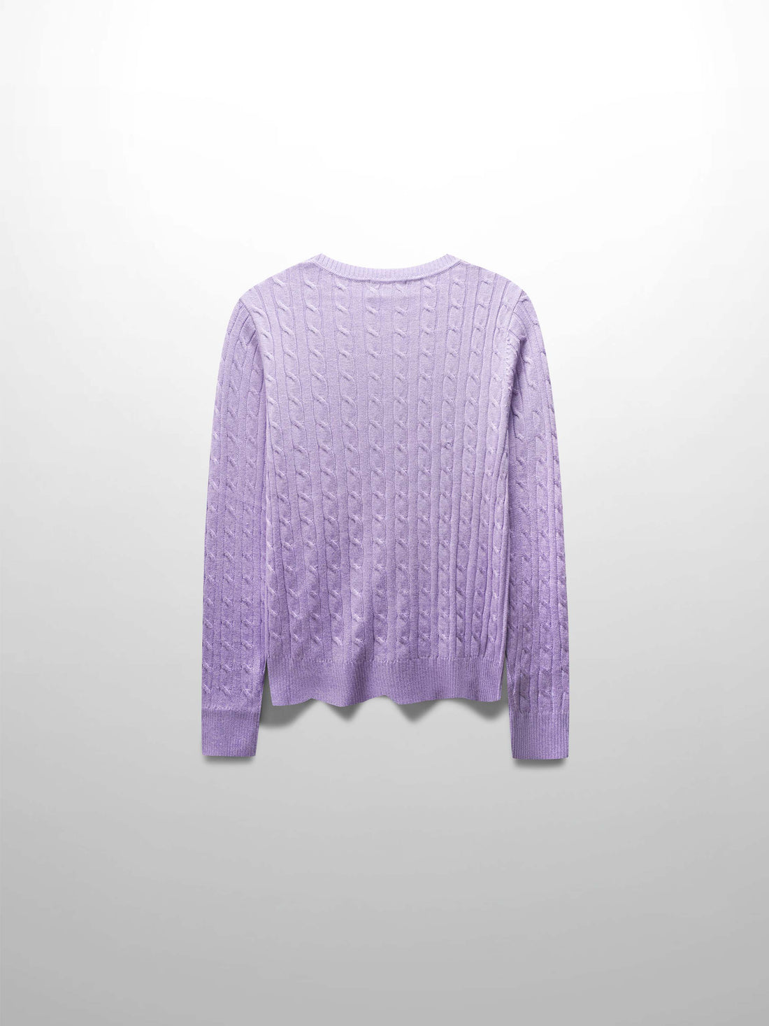 Knit Cable Sweater-Heathered Lavender