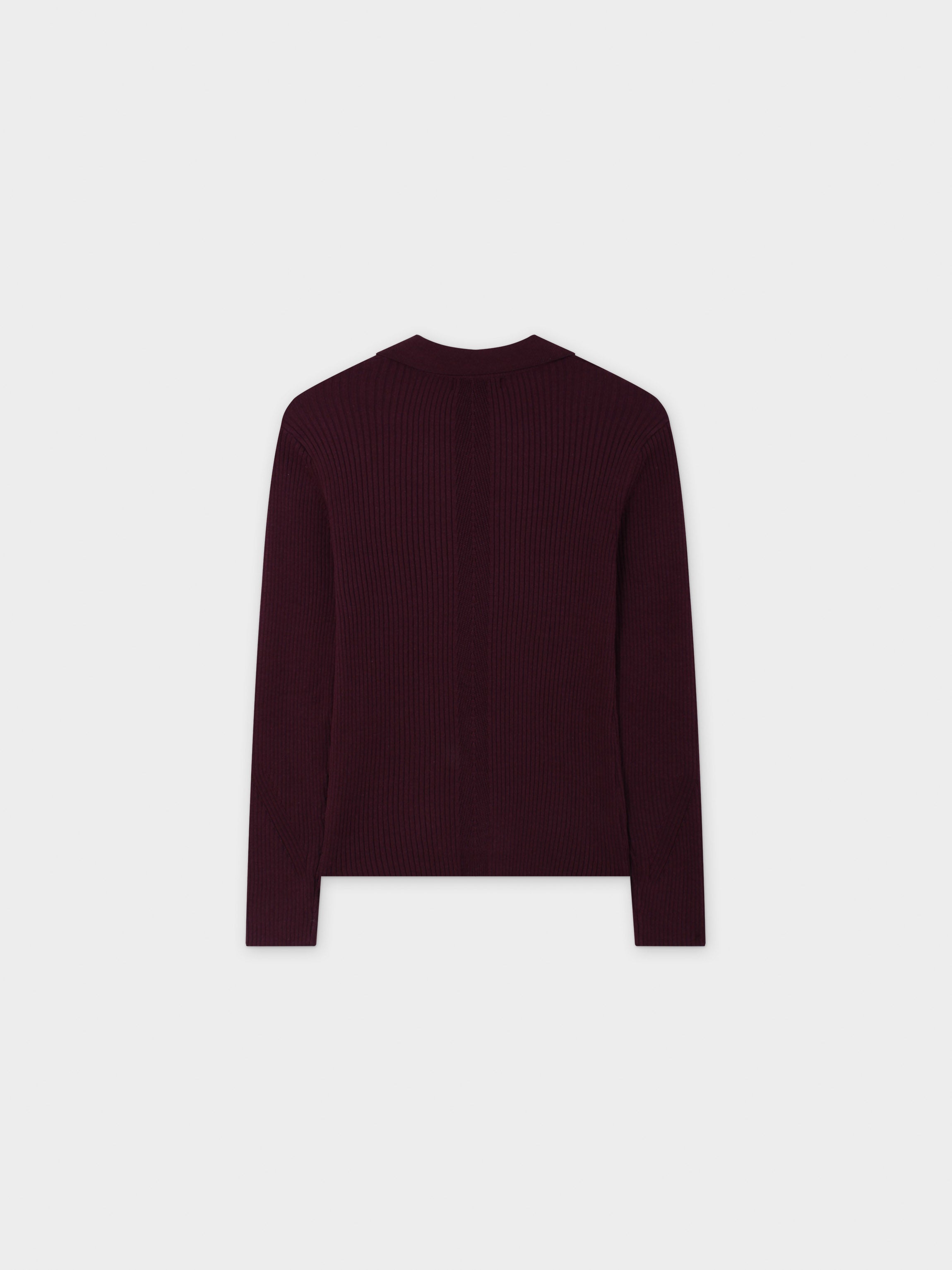 Center Design Sweater-Burgundy