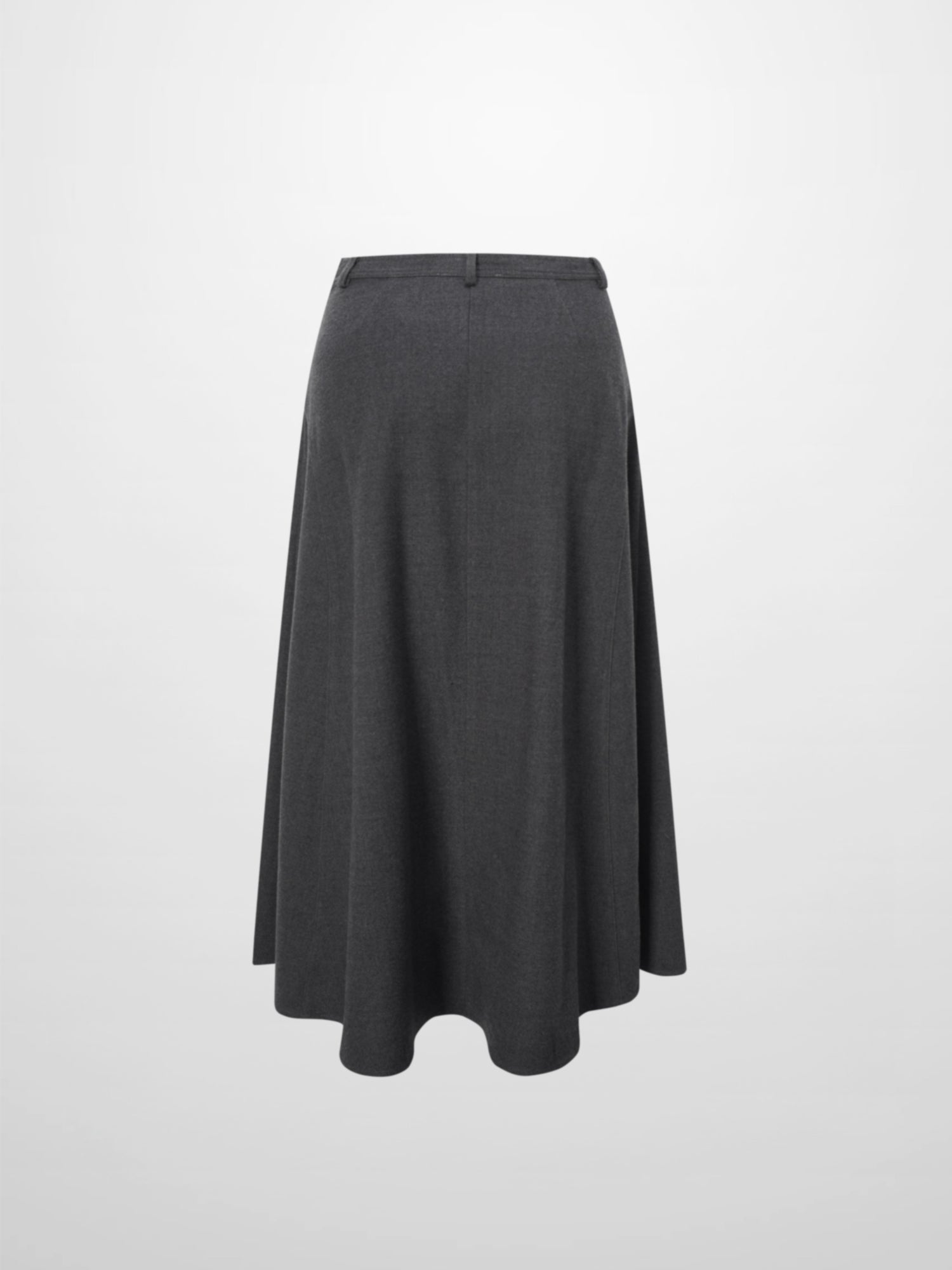 Wool Blend Yoke Skirt 26&quot;-Grey