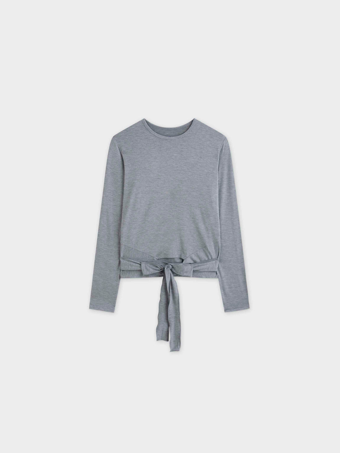 Camiseta con lazo cruzado-Gris