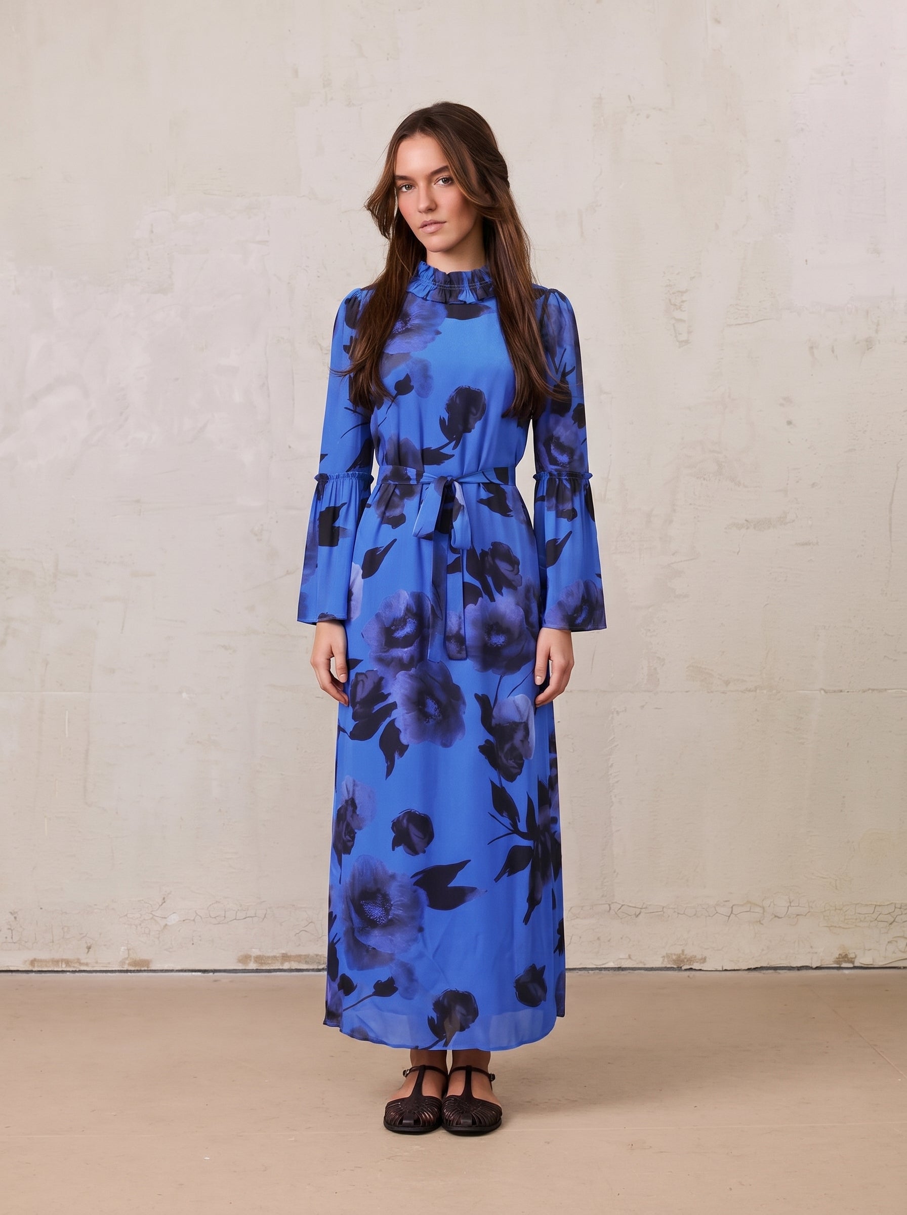 Shift Maxi Dress-Cobalt Blue