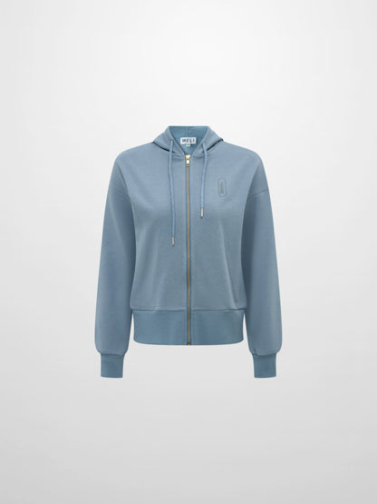 Lightweight Zip Up Hoodie - Denim Blue