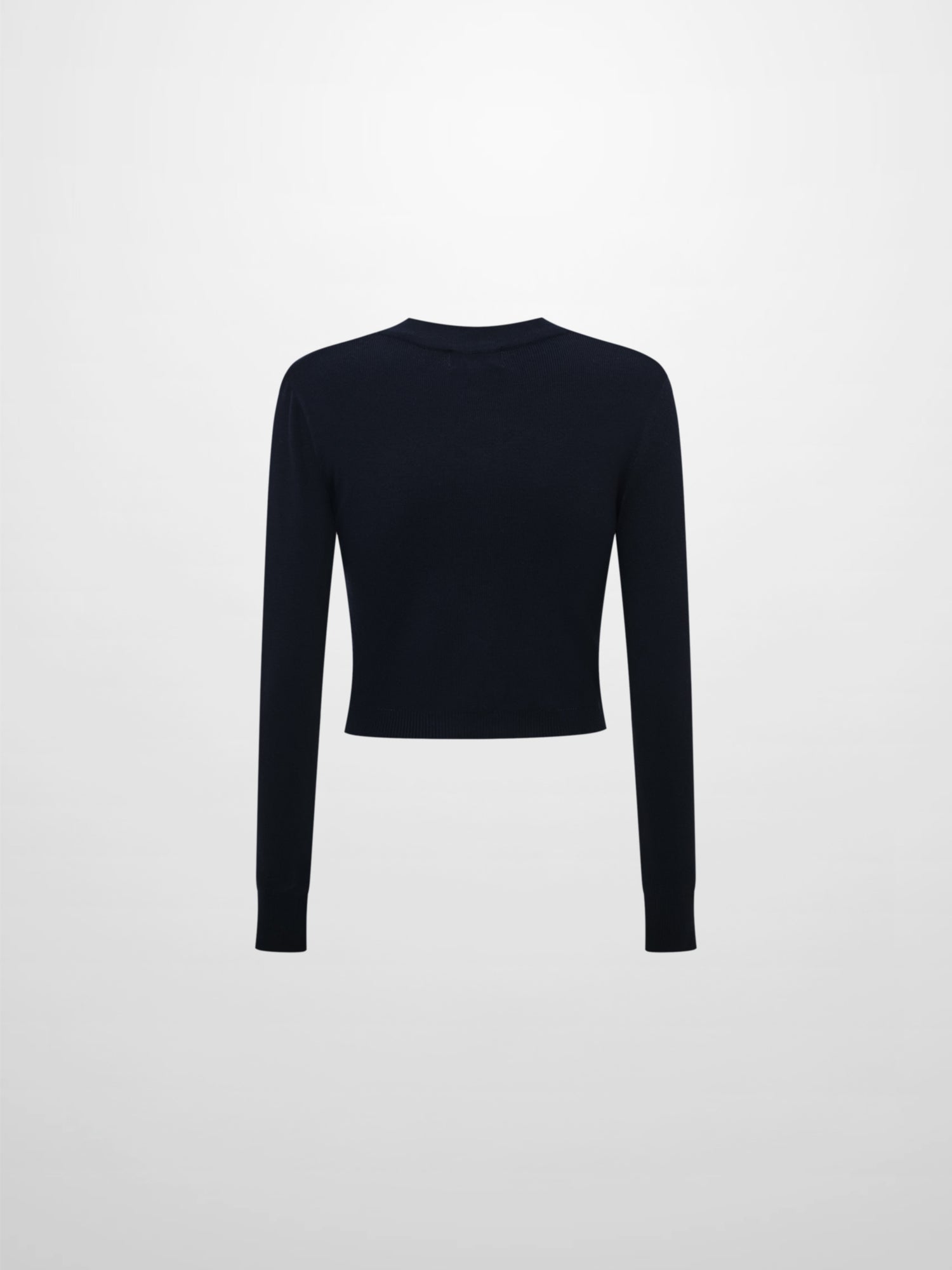 Basic Crew Knit Cardigan 17"- Navy