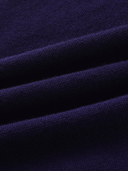 Trim Detail Crew Crop Cardigan-Navy
