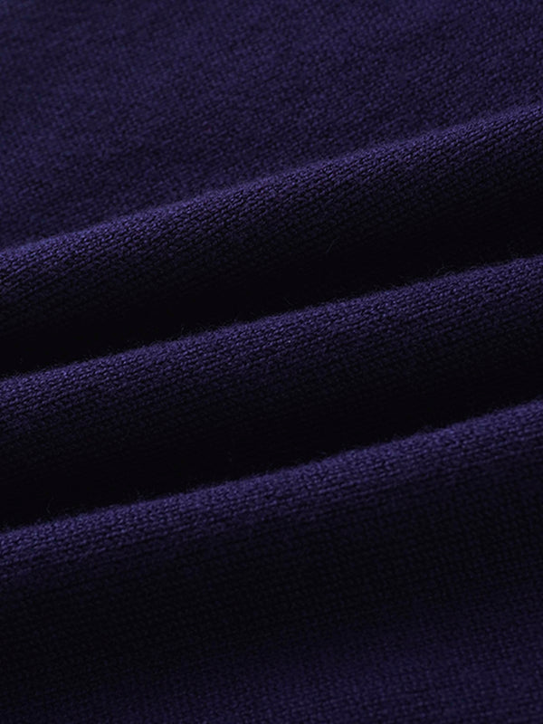 Trim Detail Crew Crop Cardigan-Navy