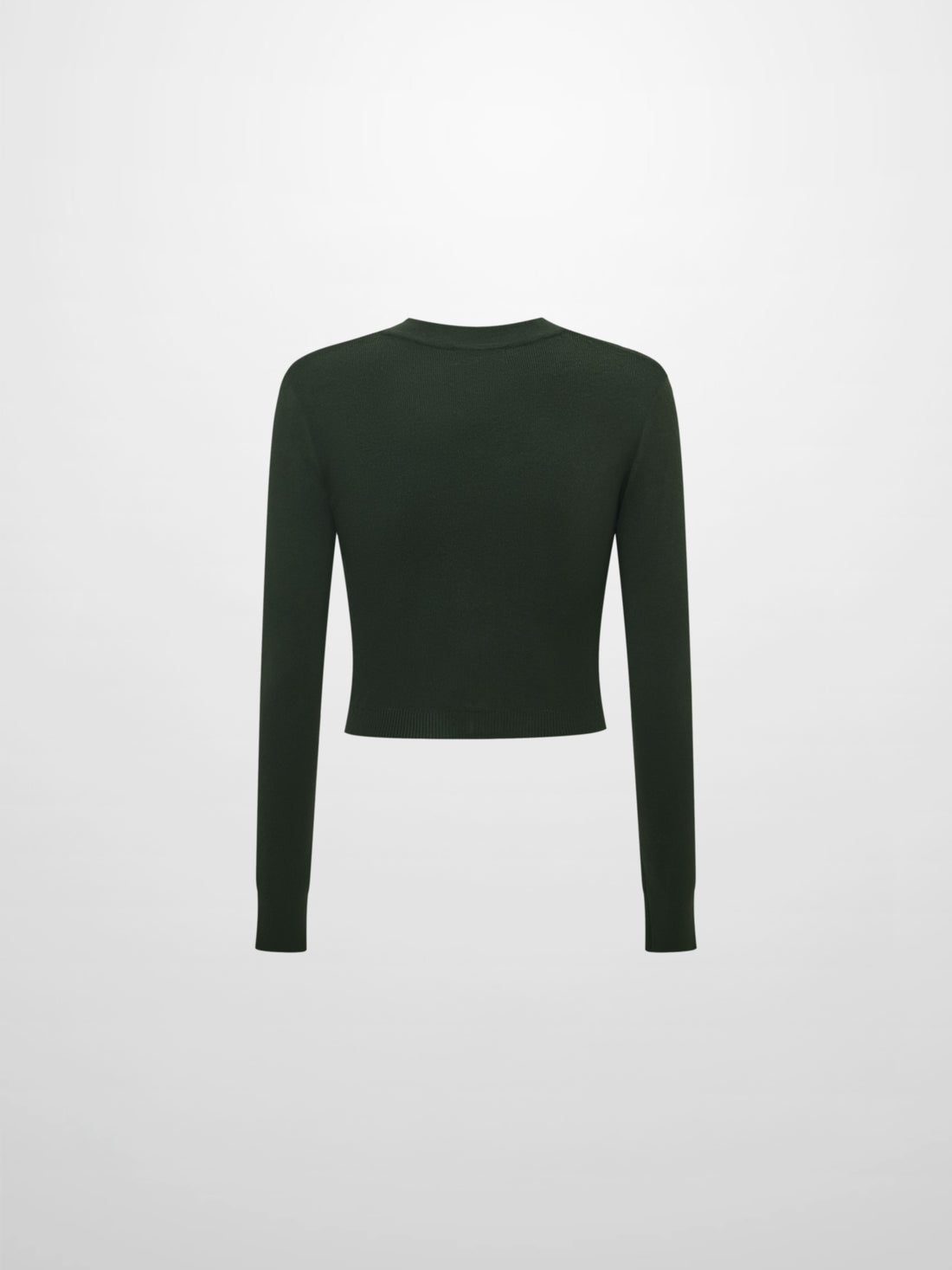 Basic Crew Knit Cardigan 17"- Green
