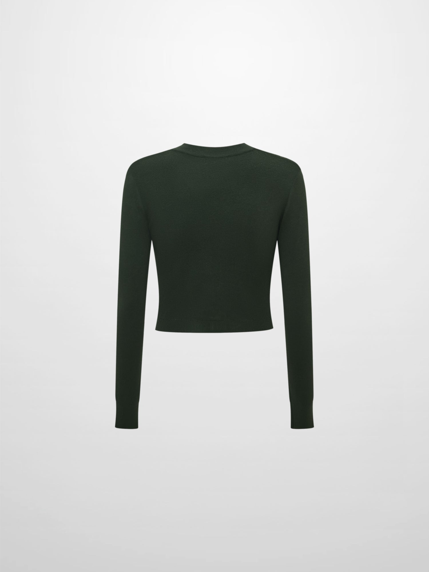Basic Crew Knit Cardigan 17"- Green