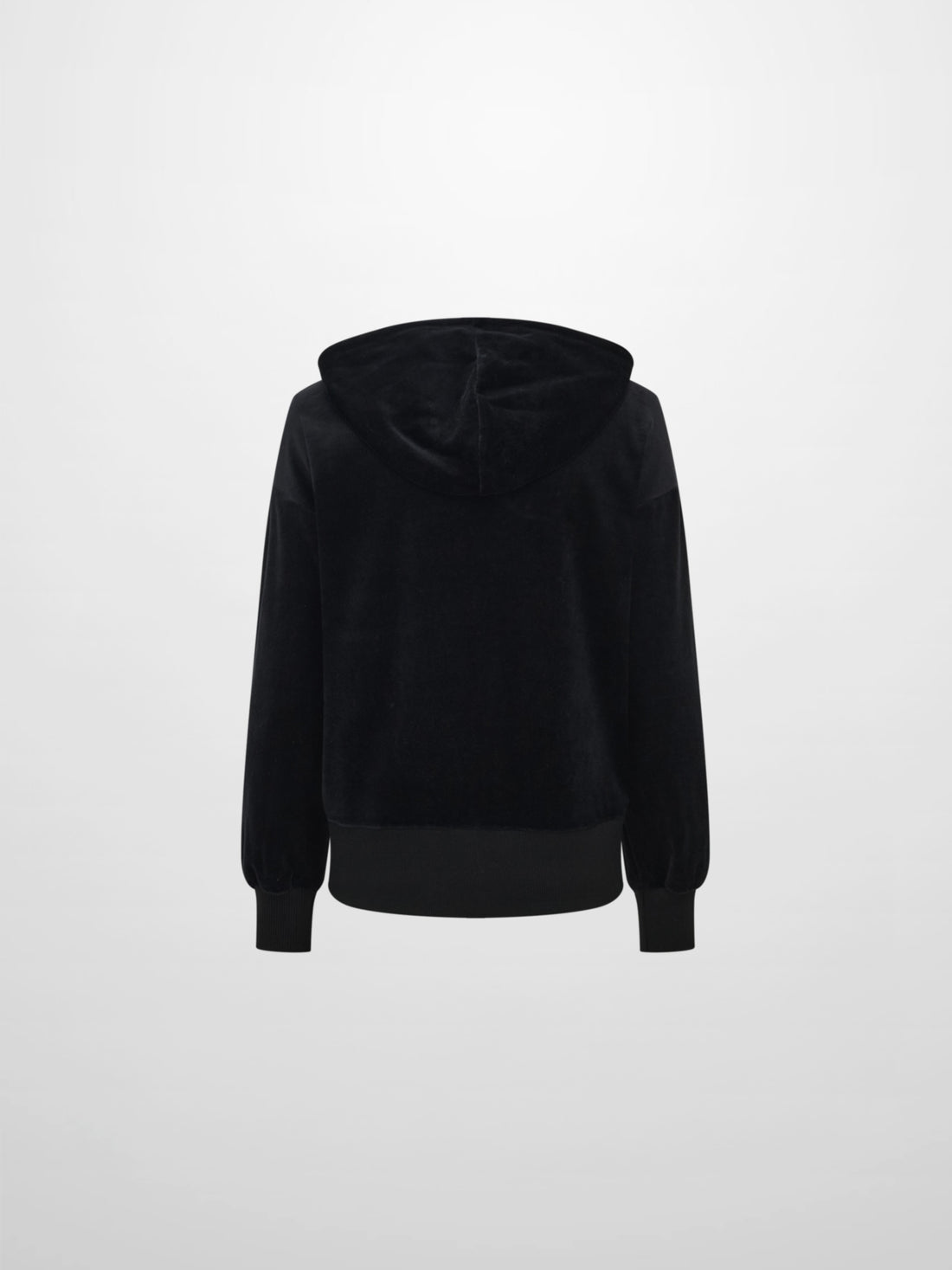 Velour Full Zip Hoodie - Black
