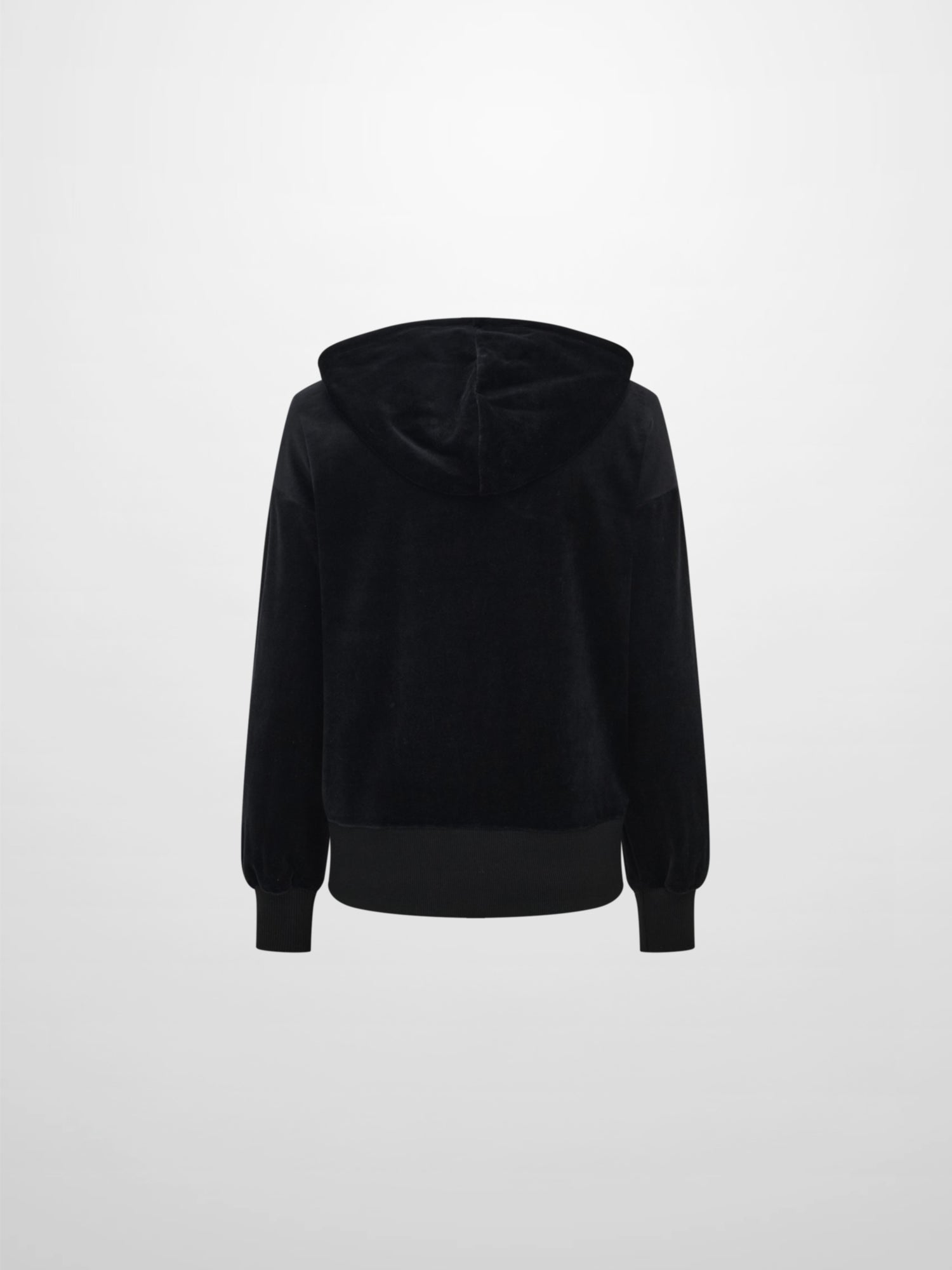 Velour Full Zip Hoodie - Black