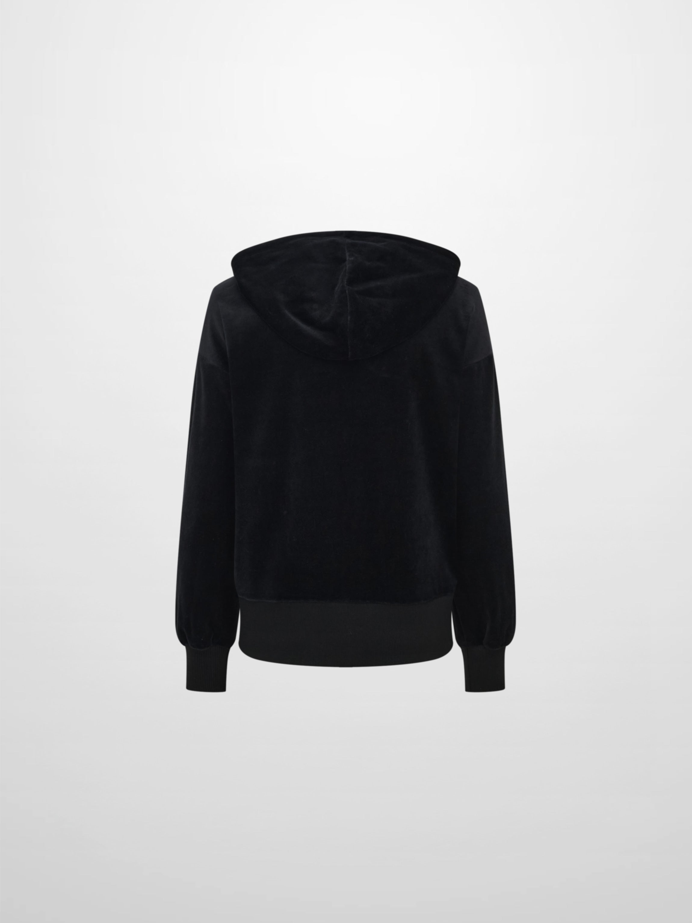 Velour Full Zip Hoodie - Black