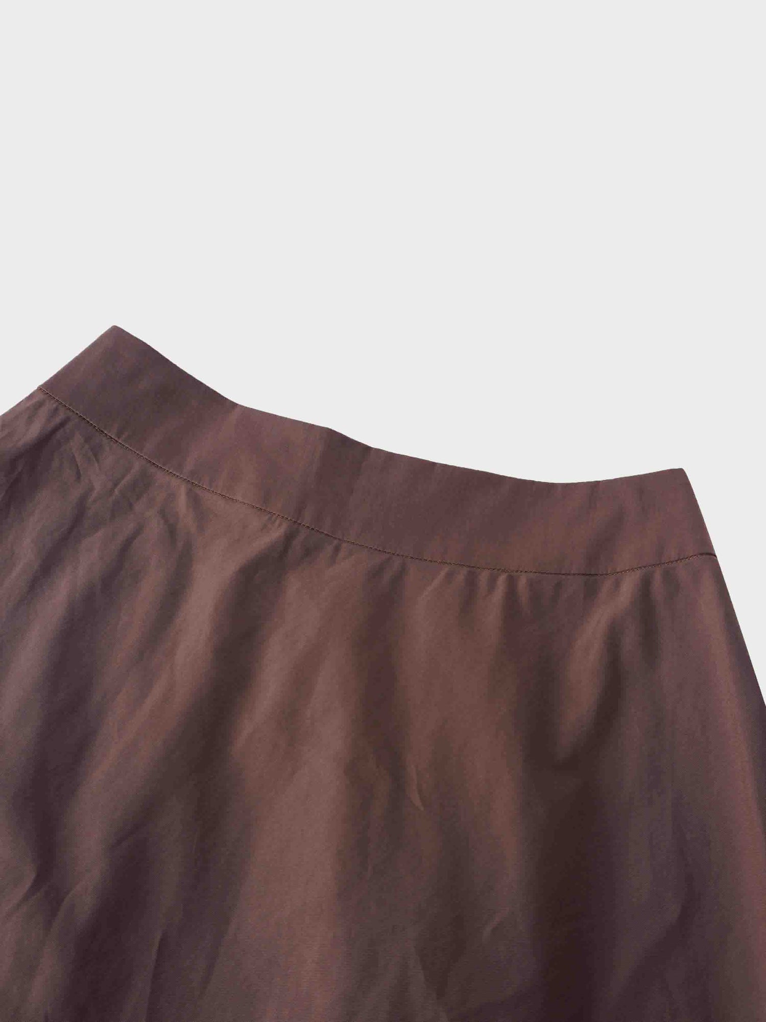 Elastic Back Maxi Cotton Blend Skirt-Chocolate Brown