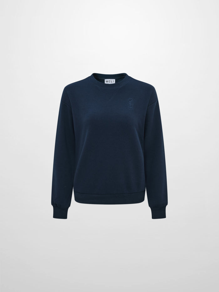 Embroidered Logo Sweatshirt - Navy