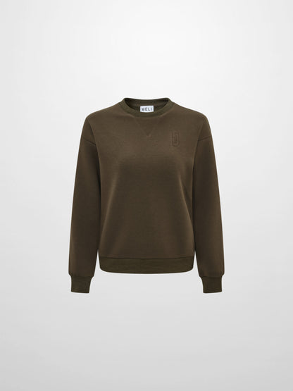 Embroidered Logo Sweatshirt - Olive