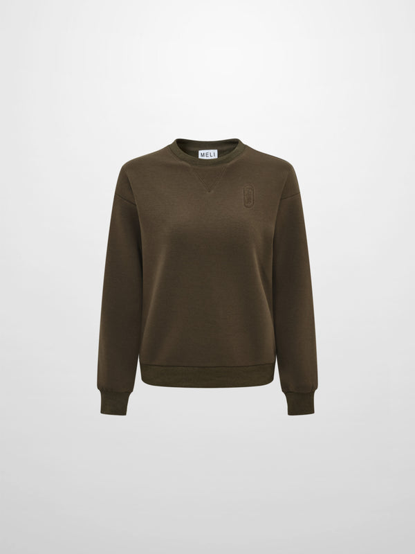 Embroidered Logo Sweatshirt - Olive