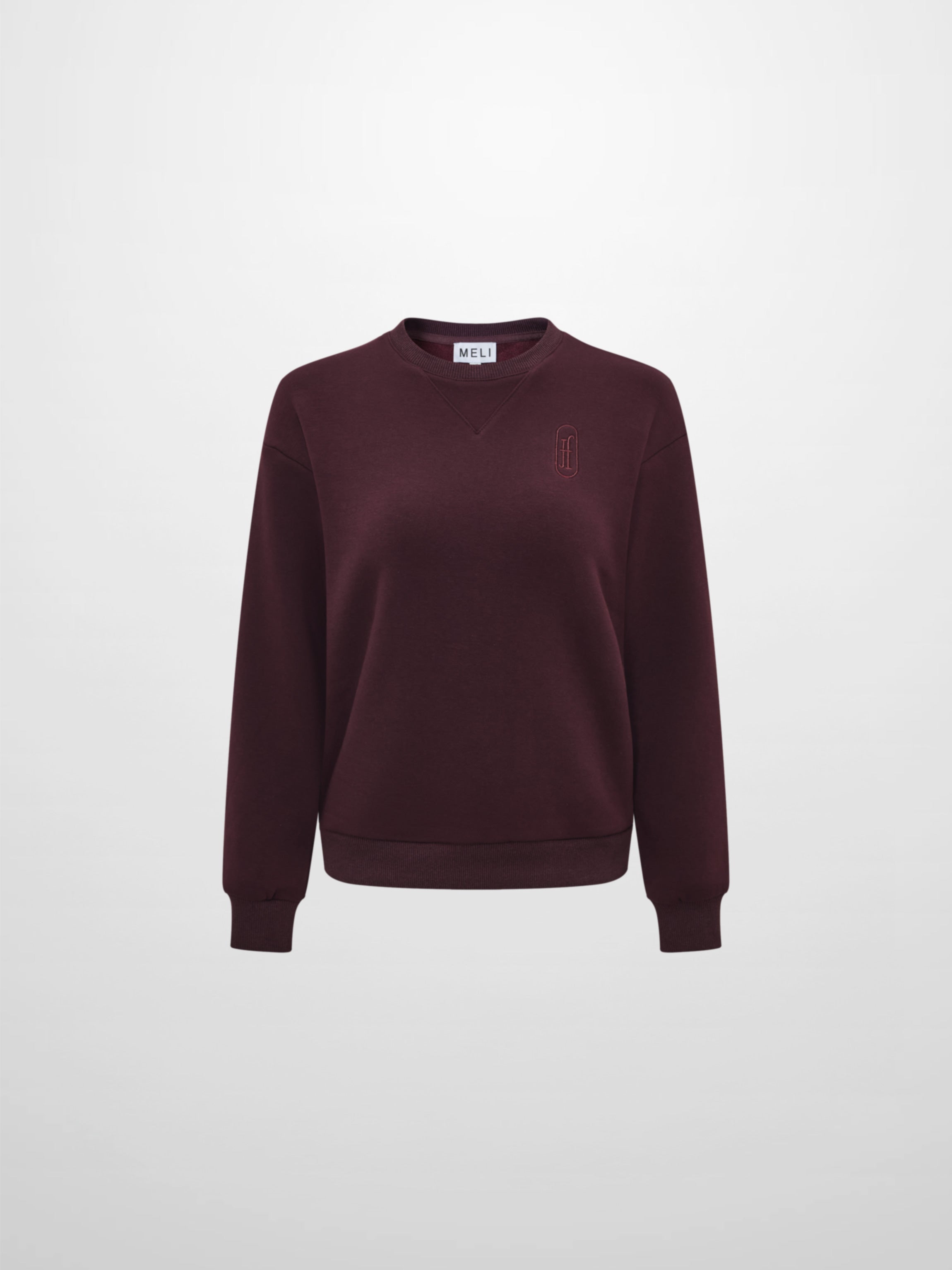 Embroidered Logo Sweatshirt - Deep Burgundy