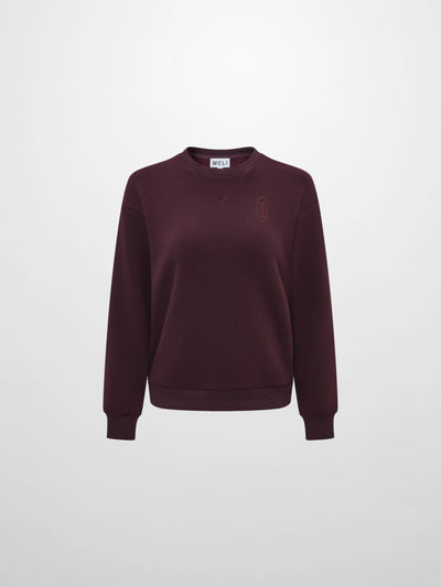 Embroidered Logo Sweatshirt - Deep Burgundy