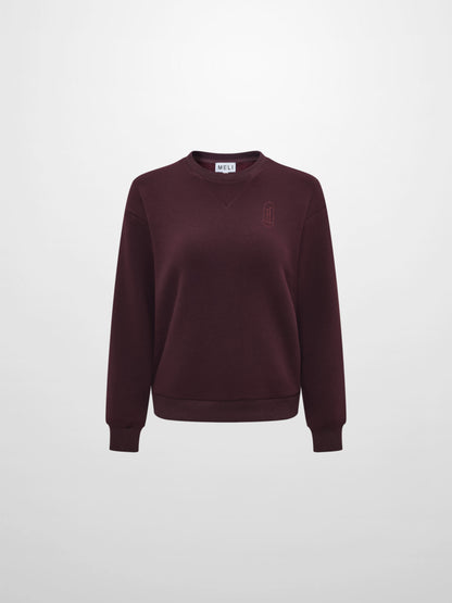 Embroidered Logo Sweatshirt - Deep Burgundy